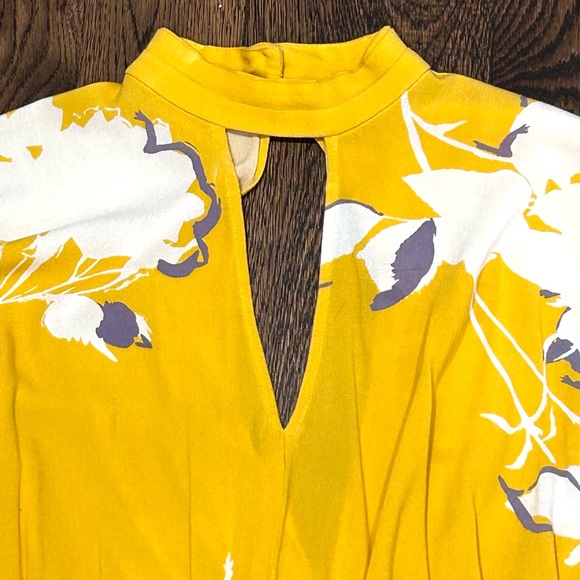 Free People Mustard Yellow Floral Blouse - Picture 3 of 11